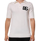 White Cotton Collared Short Sleeves T-shirt