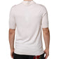 White Cotton Collared Short Sleeves T-shirt