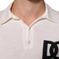 White Cotton Collared Short Sleeves T-shirt
