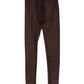Brown Nylon Logo Lace Leggings Pants Underwear
