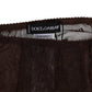 Brown Nylon Logo Lace Leggings Pants Underwear