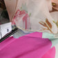 Multicolor Floral Patchwork Silk Ascot Collar Top