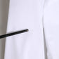 White Cotton Collared Buttoned Dress Shirt Top