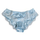 Sky Blue Silk Satin Lace Panty Brief Underwear