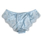 Sky Blue Silk Satin Lace Panty Brief Underwear