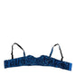 Blue Sequin Embellished Balconnet Bra Underwear
