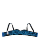 Blue Sequin Embellished Balconnet Bra Underwear
