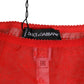 Red Nylon Sheer Mesh Lace Brief Panty Underwear