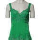 Green Floral Lace Tank Lingerie Top Underwear
