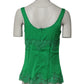 Green Floral Lace Tank Lingerie Top Underwear