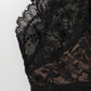 Black Floral Lace Mesh High Brief Panty  Underwear