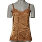 Brown Floral Lace Tank Lingerie Sleepwear Underwear