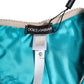 Blue Silk Satin Floral Lace Trim New Slip Underwear