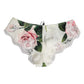 White Silk Satin Floral Lace Trim Slip Underwear