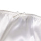 White Silk Satin Floral Lace Panty Brief Underwear