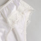 White Silk Satin Floral Lace Panty Brief Underwear