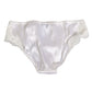 White Silk Satin Floral Lace Panty Brief Underwear