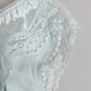 Gray Silk Satin Floral Lace Panty Brief Underwear