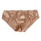 Beige Silk Satin Floral Lace Panty Brief Underwear