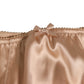 Nude Beige Silk Satin Stretch Bow Briefs Underwear