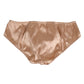 Nude Beige Silk Satin Stretch Bow Briefs Underwear
