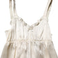 Ivory Satin Lace Tank Lingerie Top Underwear