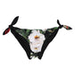 Black Side Tie Floral Bikini Bottom Swimwear