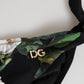 Black Side Tie Floral Bikini Bottom Swimwear