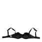Black Nylon Underwired Balconette Bra Underwear