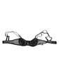 Black Floral Underwired Balconette Bra Underwear