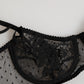 Black Floral Underwired Balconette Bra Underwear
