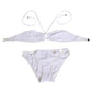 White Logo Swimsuit 2 Piece Top Bottom Swimwear