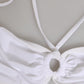 White Logo Swimsuit 2 Piece Top Bottom Swimwear