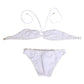 White Logo Swimsuit 2 Piece Top Bottom Swimwear