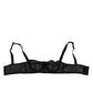 Black Floral Underwired Balconette Bra Underwear