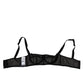 Black Floral Underwired Balconette Bra Underwear