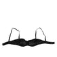 Black Silk Underwired Balconette Bra Underwear