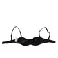 Black Silk Underwired Balconette Bra Underwear