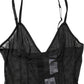 Black Nylon Stretch Bodysuit Lingerie Underwear