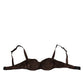 Brown Silk Underwired Balconette Bra Underwear