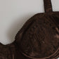 Brown Silk Underwired Balconette Bra Underwear