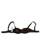 Brown Silk Underwired Balconette Bra Underwear