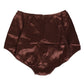 Brown Silk Stretch High Waist Girdle Underwear