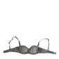 Gray Silk Underwired Balconette Bra Underwear