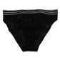 Black Lace Slip Brief Logo Waistband Underwear