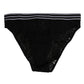 Black Lace Slip Brief Logo Waistband Underwear