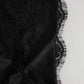 Black Silk Satin Floral Lace Panty Brief Underwear