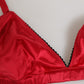 Red Silk Satin Triangle Soft Cup Br Underwear