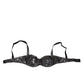 Black Acetate Stretch Balconette Bra Underwear