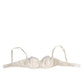 Off White Silk Underwired Balconette Bra Underwear